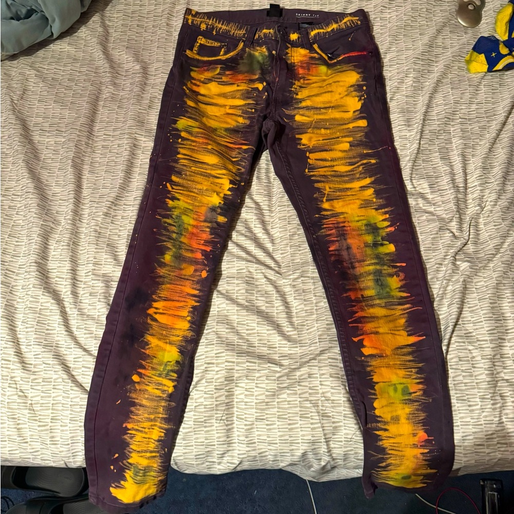 Purple H&M Skinny Jeans Tie-Dyed